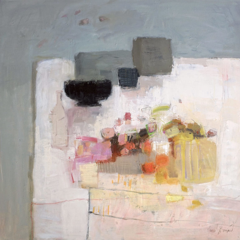 Dimanche de Juillet, peinture réalisée par Muriel Bernard, artiste peintre et graveur à Vannes.