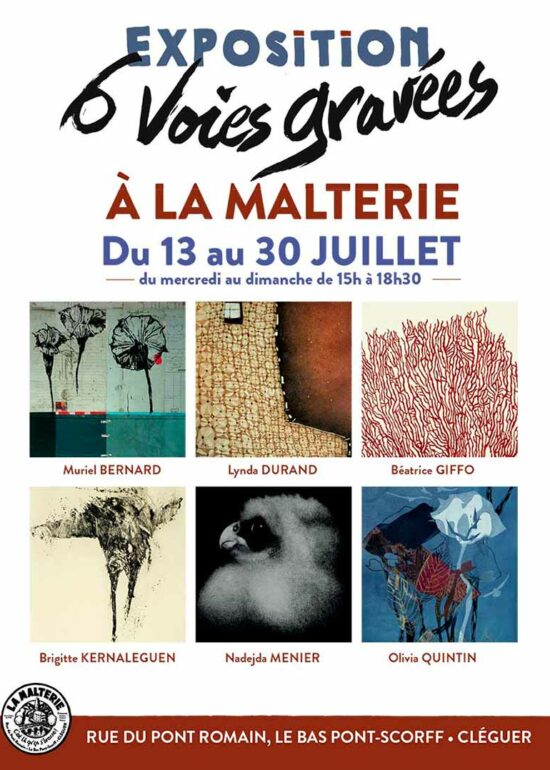 Exposition de Muriel Bernard, artiste graveuse à La Malterie du 13 au 30 juillet, à Cleguer.