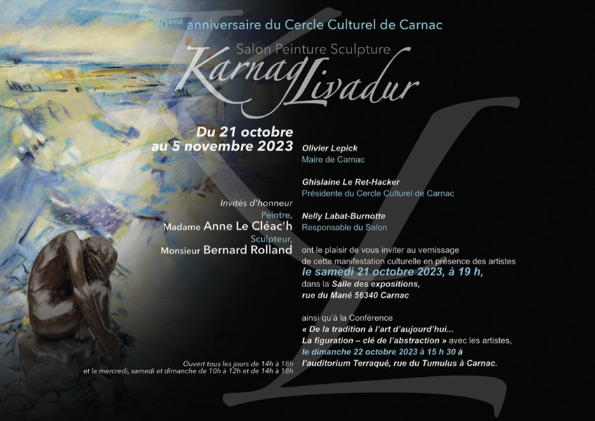 Carton d'invitation du salon artistique de Carnac en Bretagne.