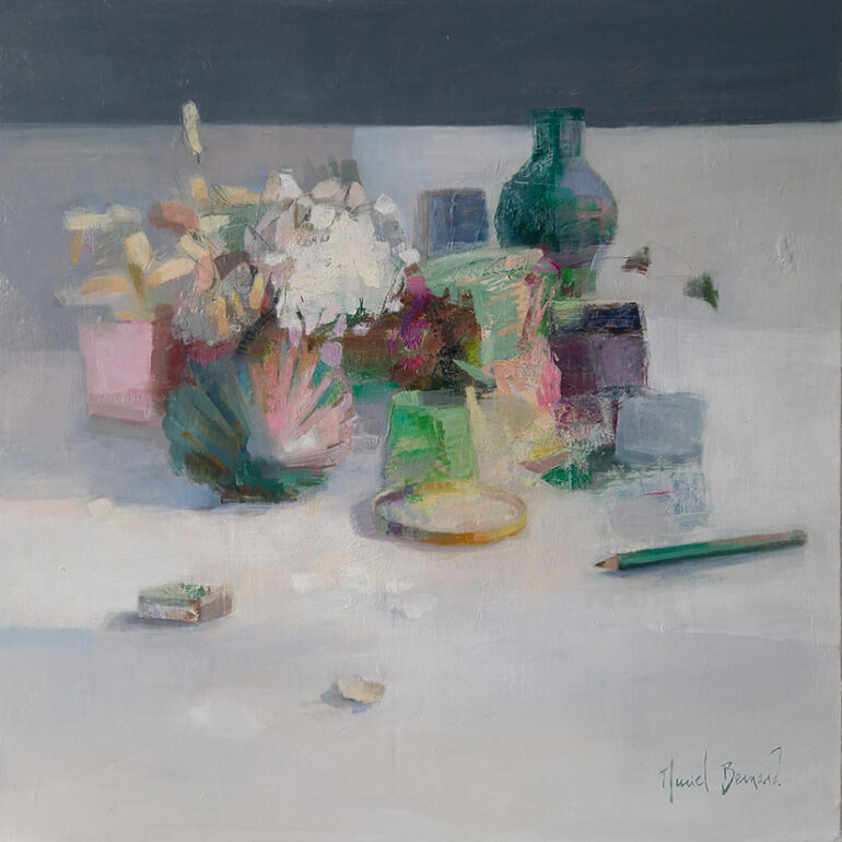 Les peintures à l'huile de Muriel Bernard frôlent parfois les limites de l'abstraction