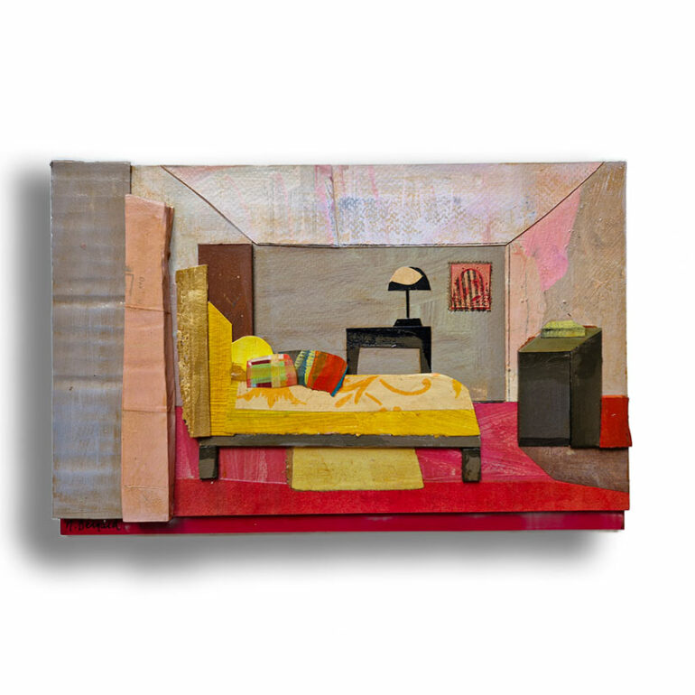 Bas-relief réalisé à l'aide de techniques mixtes par Muriel Bernard