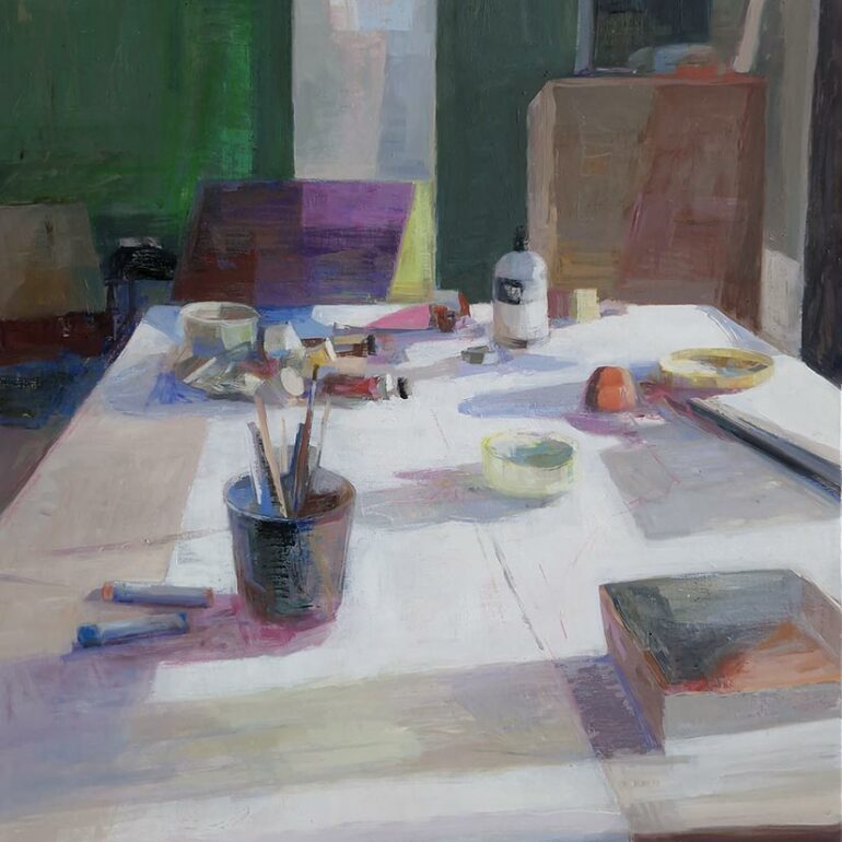 Muriel Bernard est une artiste vannetaise dans le travail oscille entre figuration et abstraction